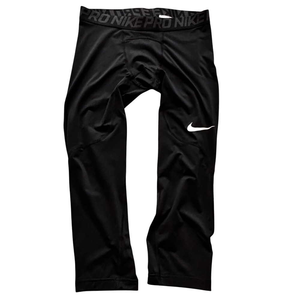 Nike Compression Pants Leggings Mens Large Black Dri-FIT Swoosh Athleisure